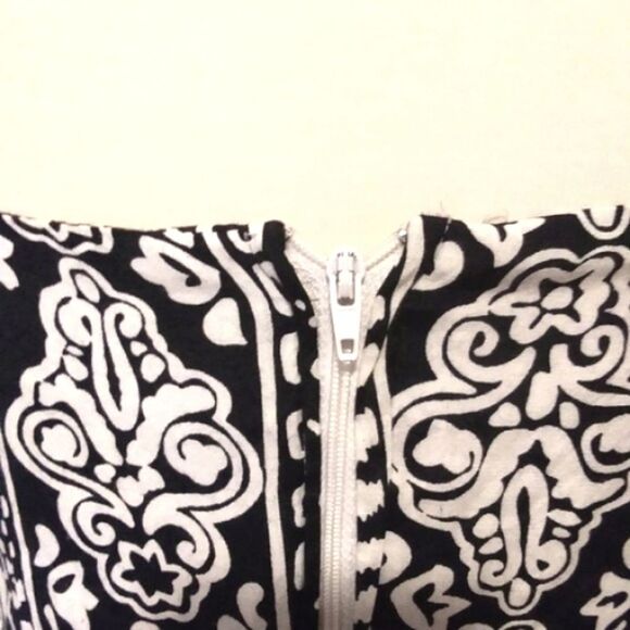 Vintage Dress 90s Shane Sleeveless Black White Geometric Pattern Wiggle … - Picture 5 of 9